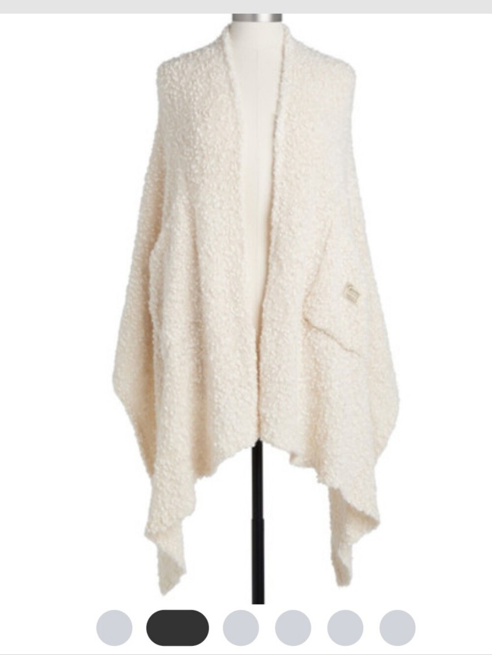 Demdaco Cream Textured Knit Shawl Cardigan With Pockets Handmade